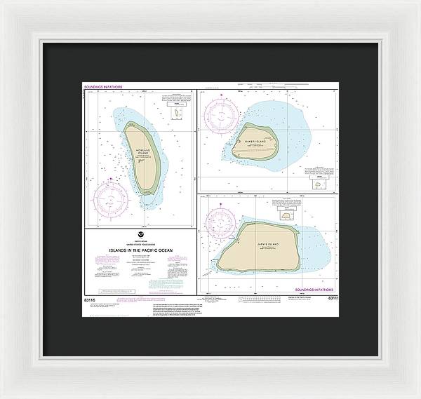 Nautical Chart-83116 Islands In The Pacific Ocean-jarvis, Bake-howland Islands - Framed Print