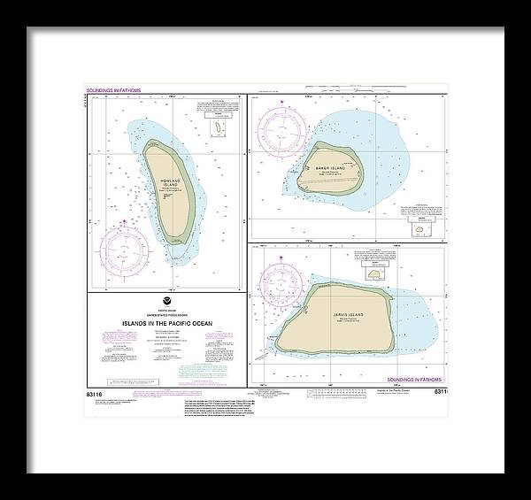 Nautical Chart-83116 Islands In The Pacific Ocean-jarvis, Bake-howland Islands - Framed Print