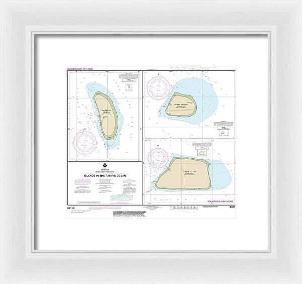 Nautical Chart-83116 Islands In The Pacific Ocean-jarvis, Bake-howland Islands - Framed Print