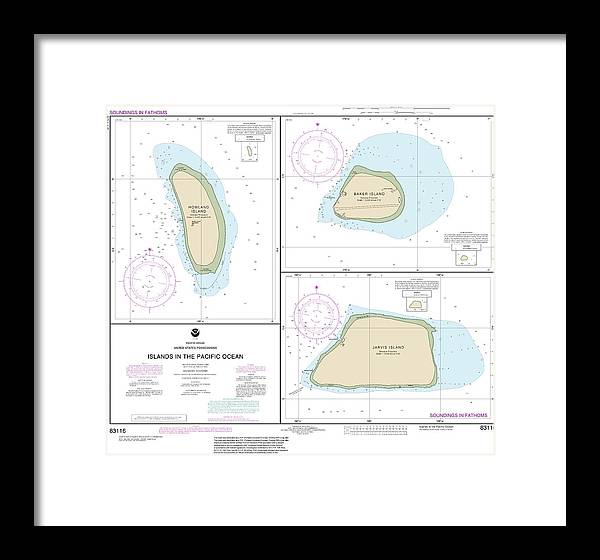 Nautical Chart-83116 Islands In The Pacific Ocean-jarvis, Bake-howland Islands - Framed Print