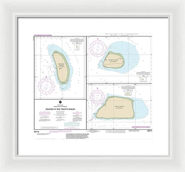 Nautical Chart-83116 Islands In The Pacific Ocean-jarvis, Bake-howland Islands - Framed Print