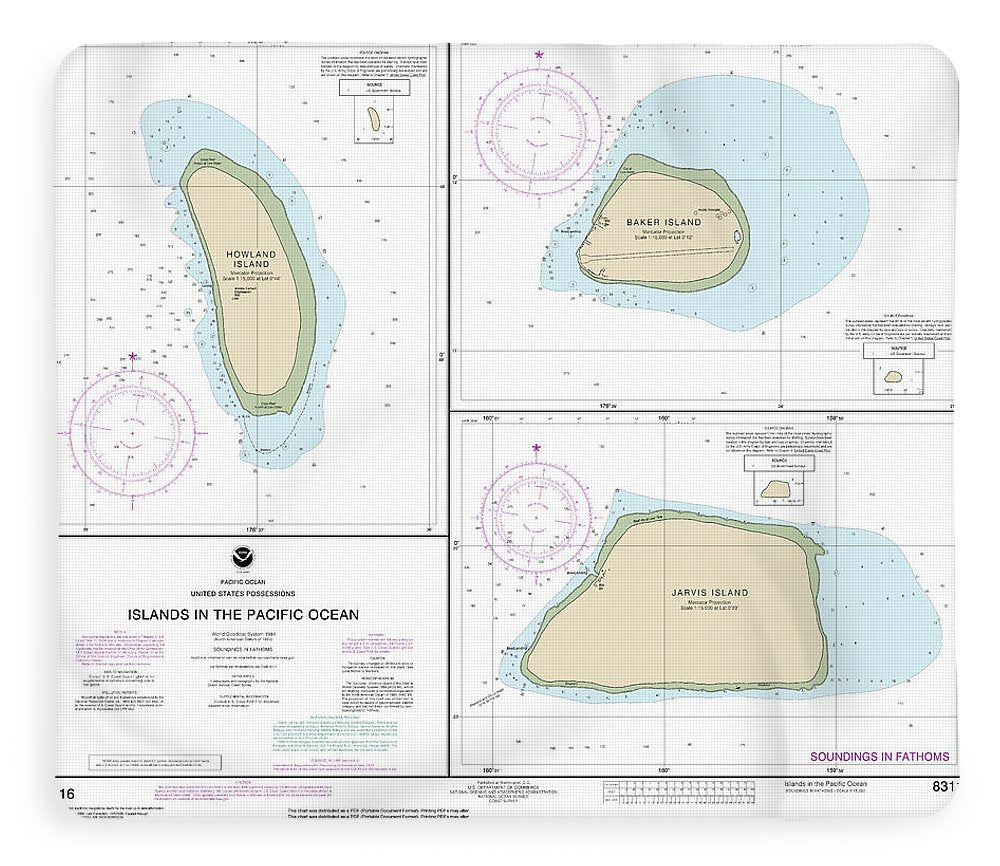 Nautical Chart-83116 Islands In The Pacific Ocean-jarvis, Bake-howland Islands - Blanket