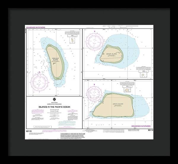 Nautical Chart-83116 Islands In The Pacific Ocean-jarvis, Bake-howland Islands - Framed Print