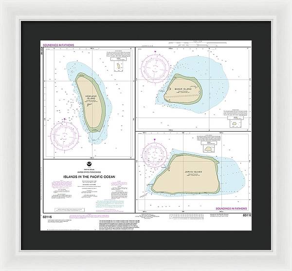 Nautical Chart-83116 Islands In The Pacific Ocean-jarvis, Bake-howland Islands - Framed Print