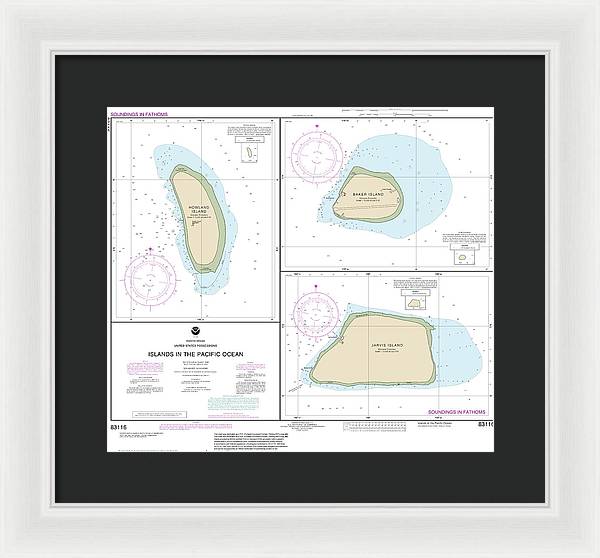 Nautical Chart-83116 Islands In The Pacific Ocean-jarvis, Bake-howland Islands - Framed Print