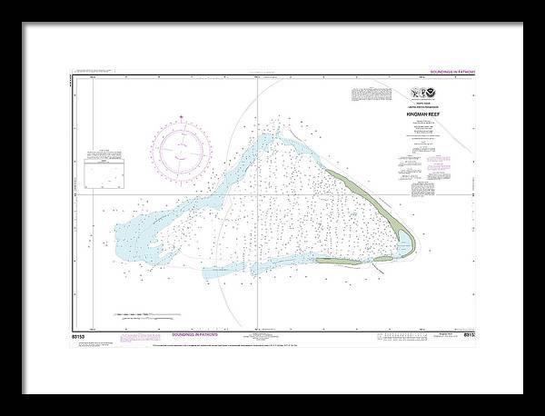 Nautical Chart-83153 United States Possesion Kingman Reef - Framed Print