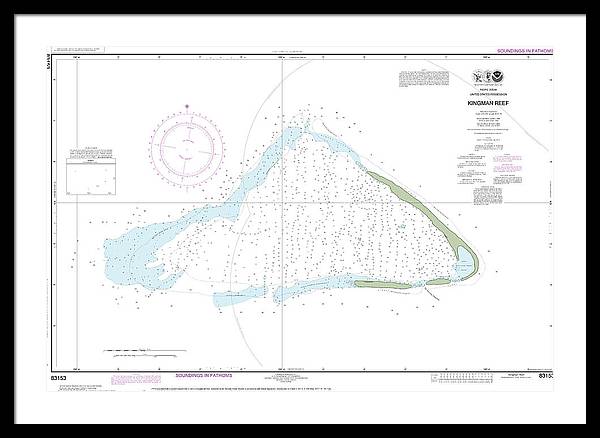 Nautical Chart-83153 United States Possesion Kingman Reef - Framed Print