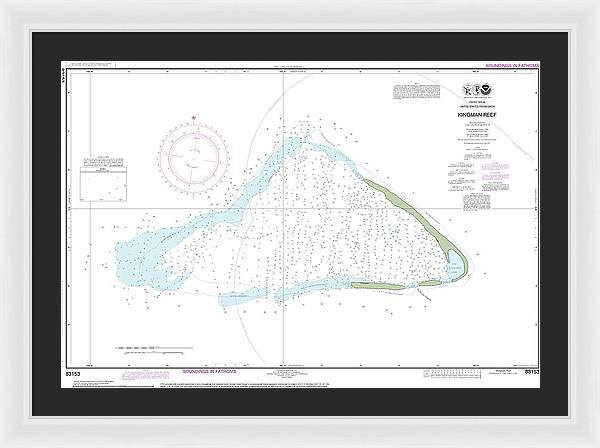 Nautical Chart-83153 United States Possesion Kingman Reef - Framed Print