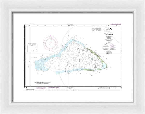 Nautical Chart-83153 United States Possesion Kingman Reef - Framed Print