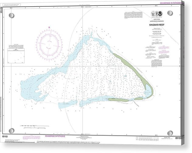 Nautical Chart-83153 United States Possesion Kingman Reef - Acrylic Print