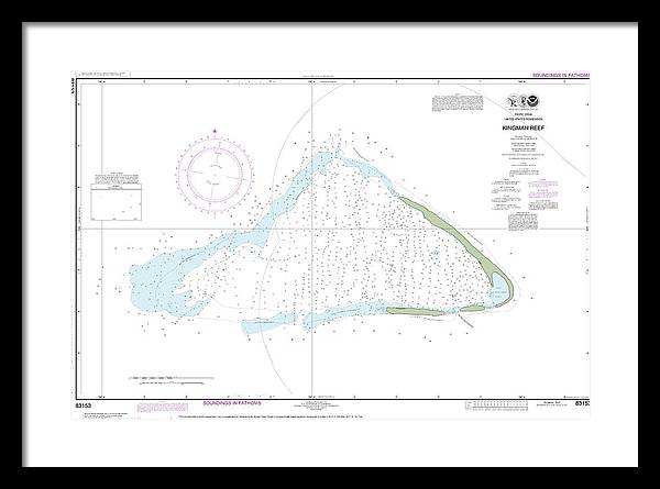 Nautical Chart-83153 United States Possesion Kingman Reef - Framed Print