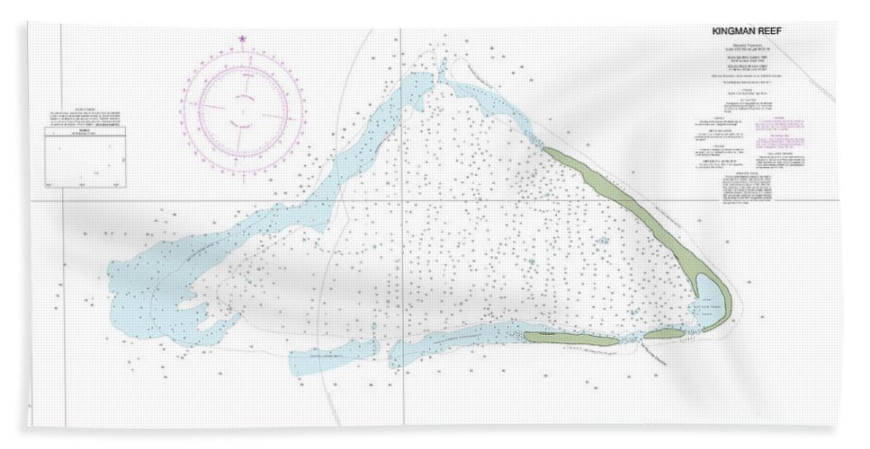 Nautical Chart-83153 United States Possesion Kingman Reef - Bath Towel