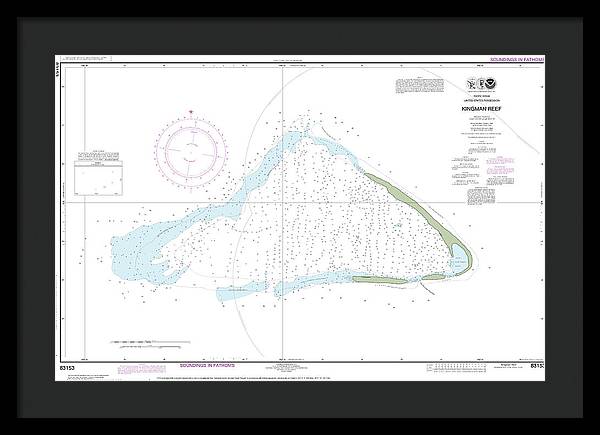 Nautical Chart-83153 United States Possesion Kingman Reef - Framed Print