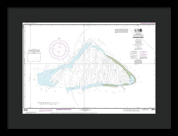 Nautical Chart-83153 United States Possesion Kingman Reef - Framed Print