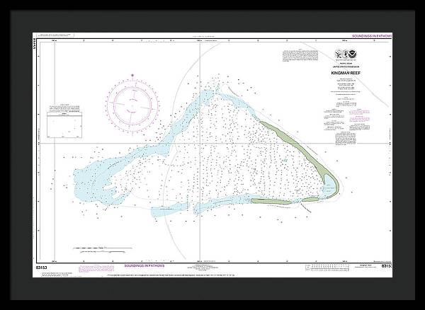 Nautical Chart-83153 United States Possesion Kingman Reef - Framed Print