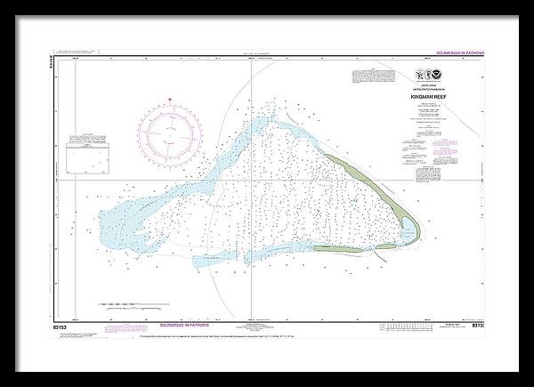 Nautical Chart-83153 United States Possesion Kingman Reef - Framed Print