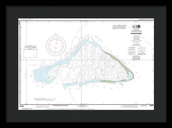 Nautical Chart-83153 United States Possesion Kingman Reef - Framed Print