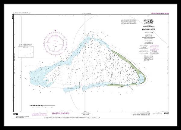 Nautical Chart-83153 United States Possesion Kingman Reef - Framed Print