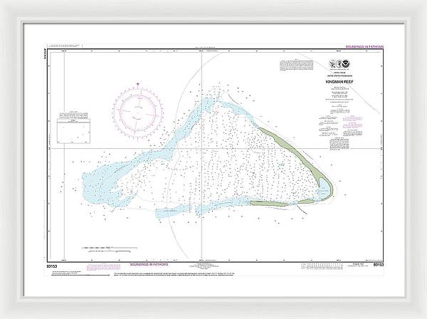 Nautical Chart-83153 United States Possesion Kingman Reef - Framed Print