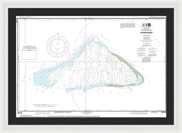 Nautical Chart-83153 United States Possesion Kingman Reef - Framed Print