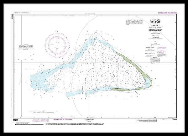 Nautical Chart-83153 United States Possesion Kingman Reef - Framed Print