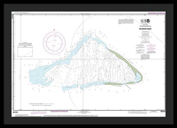 Nautical Chart-83153 United States Possesion Kingman Reef - Framed Print