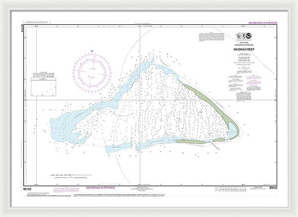 Nautical Chart-83153 United States Possesion Kingman Reef - Framed Print