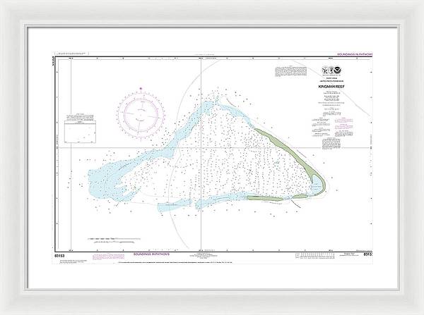 Nautical Chart-83153 United States Possesion Kingman Reef - Framed Print