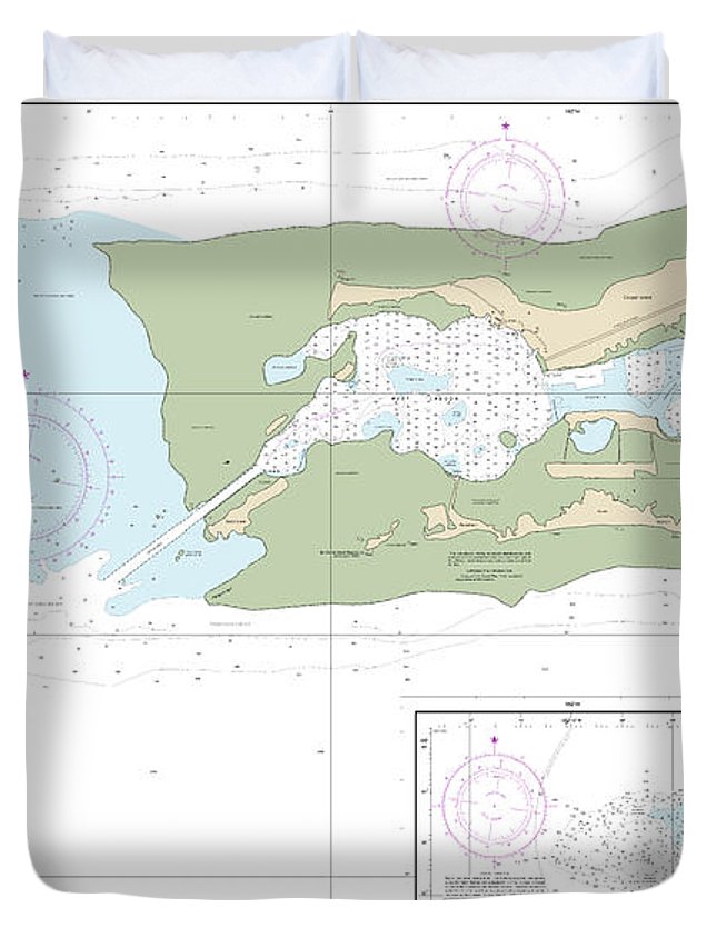Nautical Chart-83157 Palmyra Atoll, Approaches-palmyra Atoll - Duvet Cover