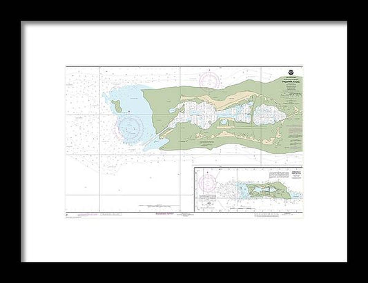 Nautical Chart-83157 Palmyra Atoll, Approaches-palmyra Atoll - Framed Print