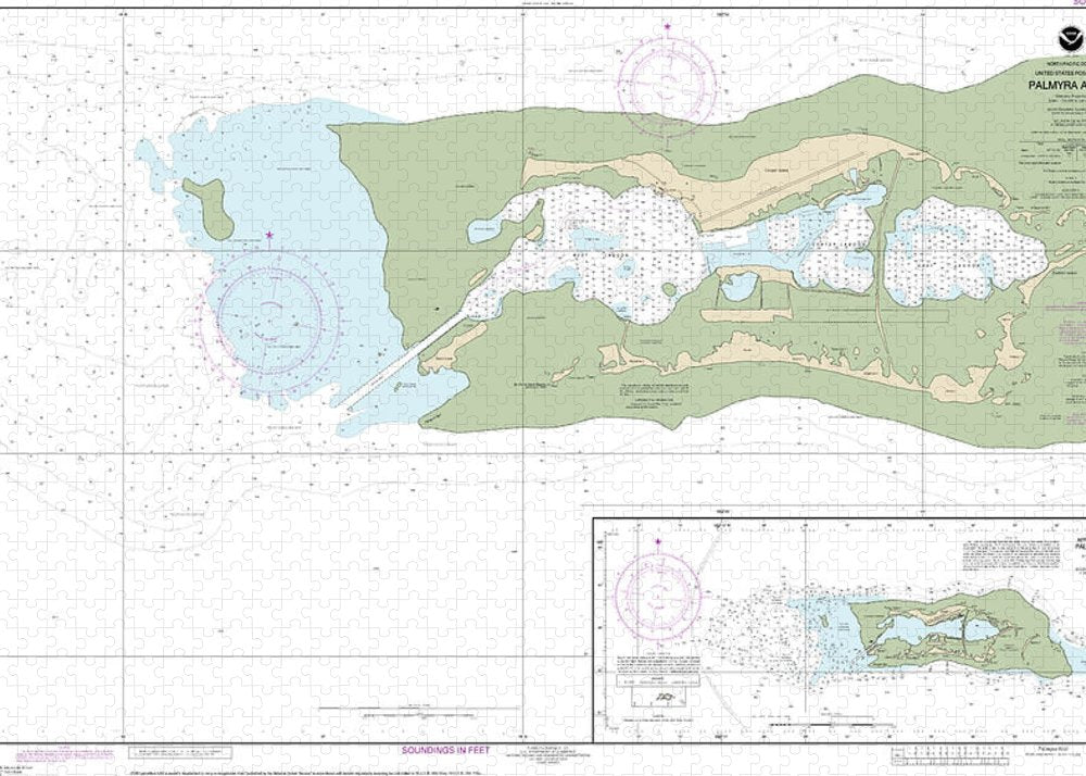 Nautical Chart-83157 Palmyra Atoll, Approaches-palmyra Atoll - Puzzle