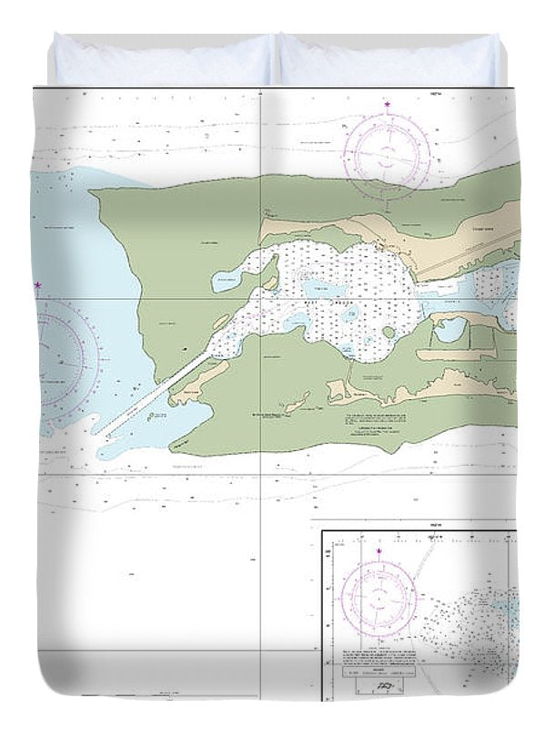 Nautical Chart-83157 Palmyra Atoll, Approaches-palmyra Atoll - Duvet Cover