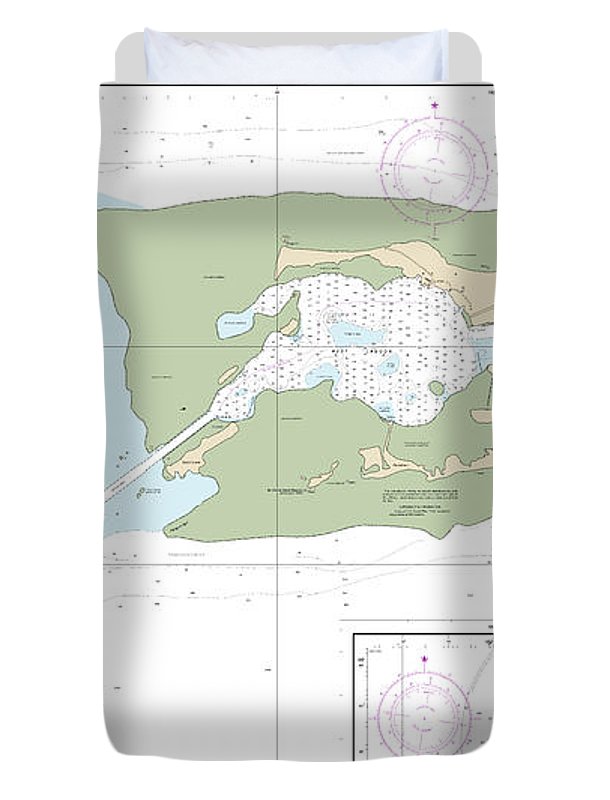 Nautical Chart-83157 Palmyra Atoll, Approaches-palmyra Atoll - Duvet Cover