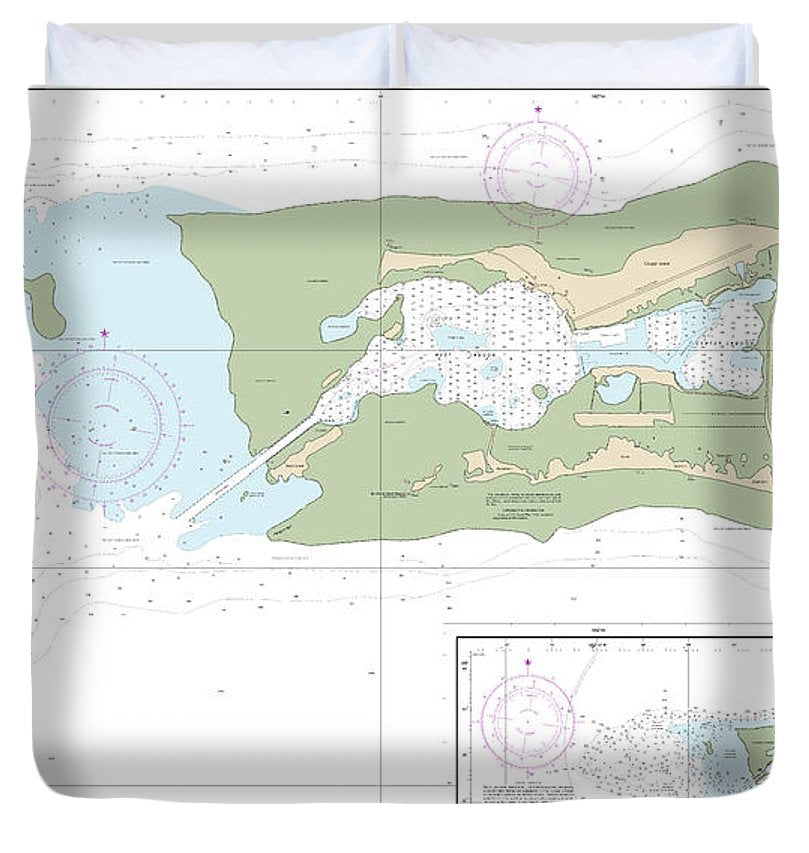 Nautical Chart 83157 Palmyra Atoll, Approaches Palmyra Atoll Duvet Cover