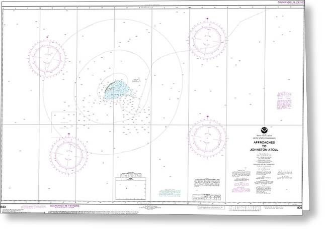 Nautical Chart-83633 United States Possession Approaches-johnston Atoll - Greeting Card