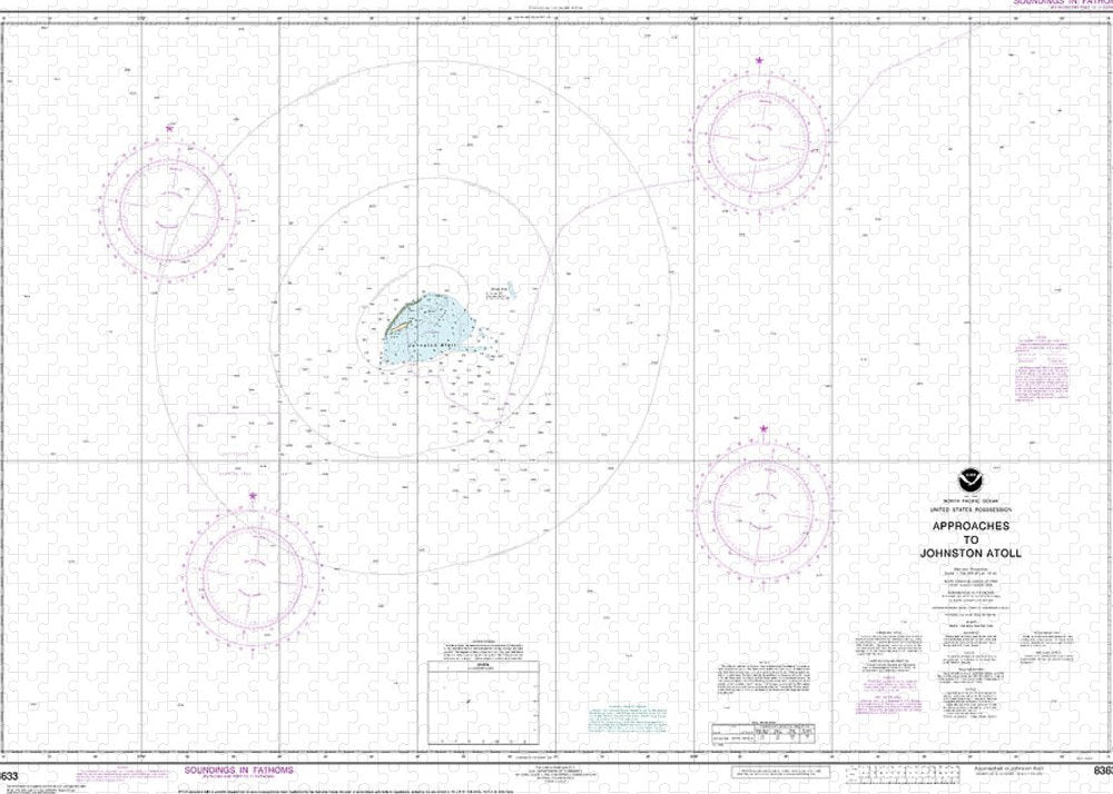 Nautical Chart-83633 United States Possession Approaches-johnston Atoll - Puzzle