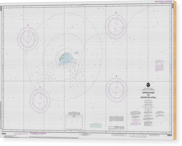 Nautical Chart-83633 United States Possession Approaches-Johnston Atoll Wood Print