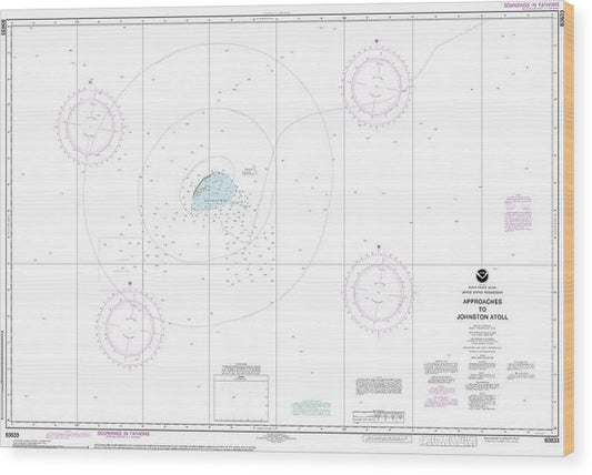 Nautical Chart-83633 United States Possession Approaches-Johnston Atoll Wood Print
