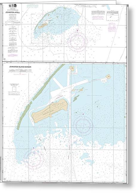 Nautical Chart-83637 Johnston Atoll, Johnston Island Harbor - Greeting Card