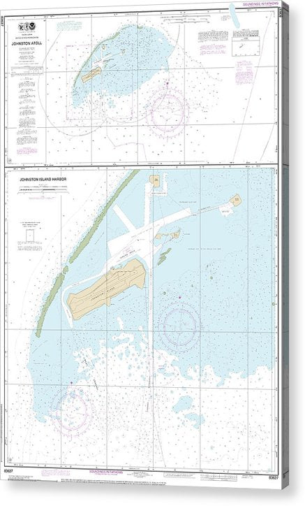 Nautical Chart-83637 Johnston Atoll, Johnston Island Harbor  Acrylic Print