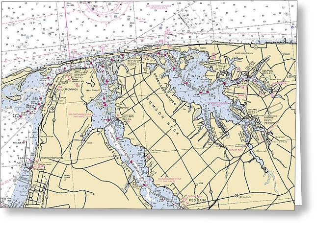 Navesink River-new Jersey Nautical Chart - Greeting Card