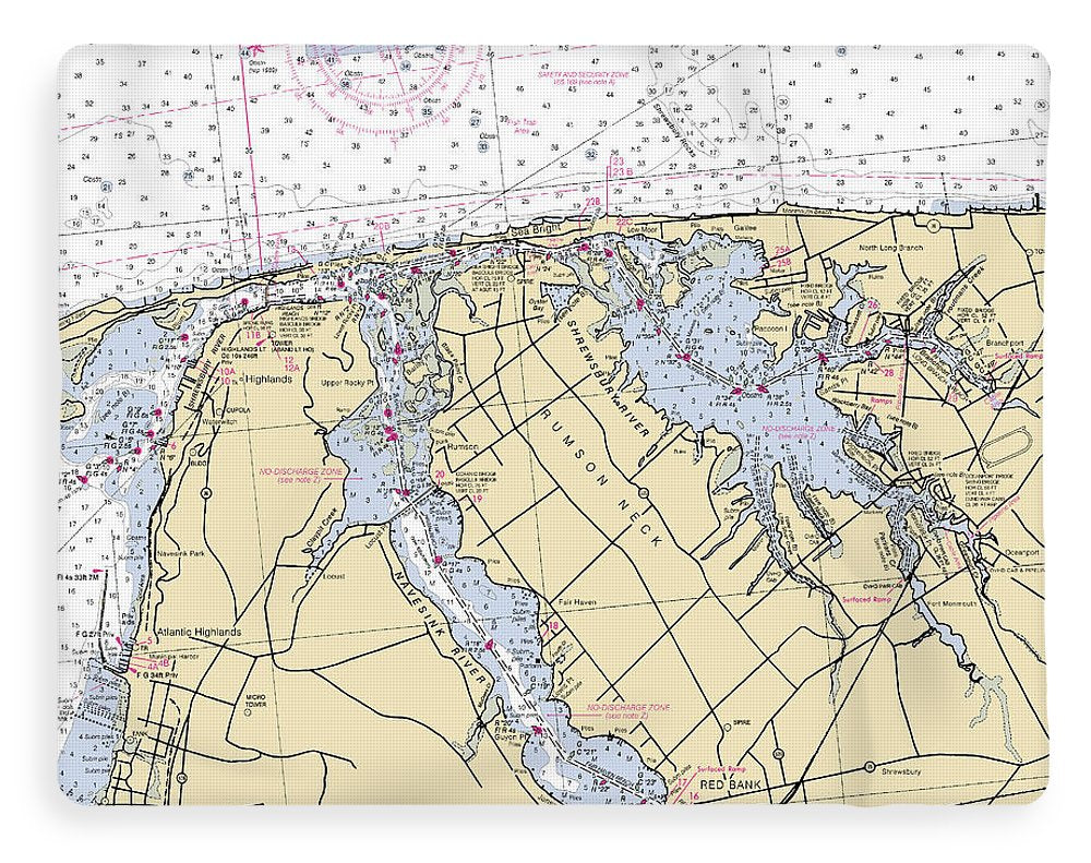 Navesink River-new Jersey Nautical Chart - Blanket