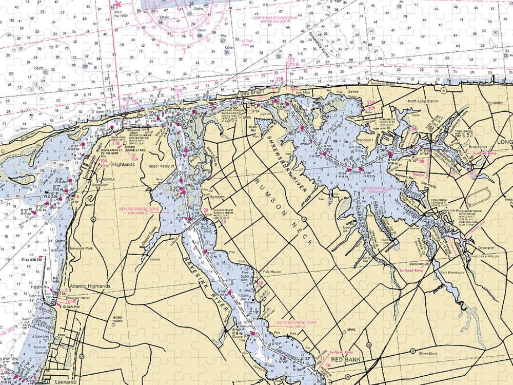 Navesink River New Jersey Nautical Chart Puzzle