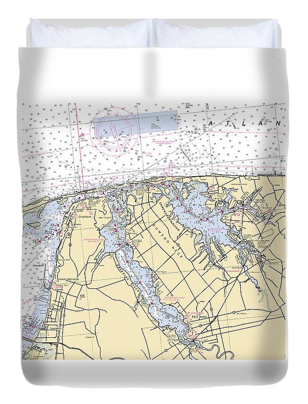 Navesink River-new Jersey Nautical Chart - Duvet Cover