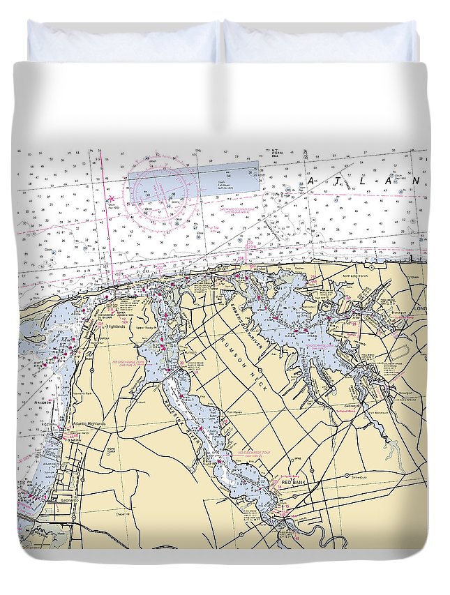 Navesink River-new Jersey Nautical Chart - Duvet Cover