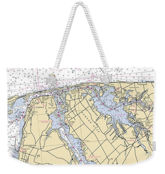 Navesink River-new Jersey Nautical Chart - Weekender Tote Bag