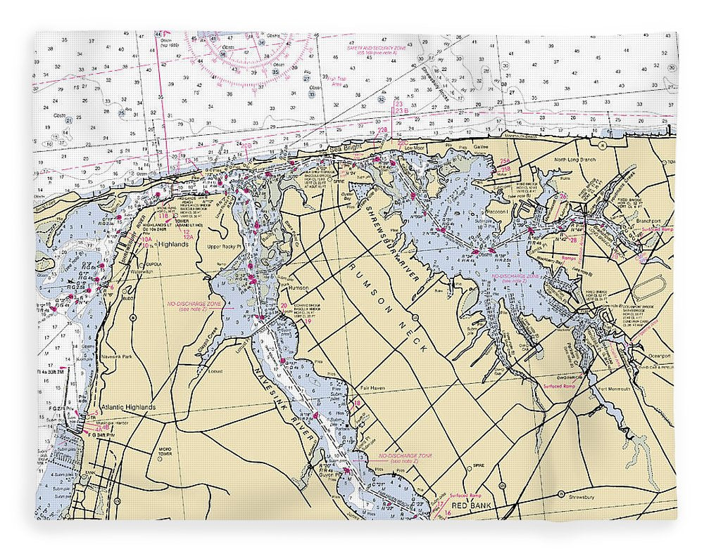 Navesink River-new Jersey Nautical Chart - Blanket