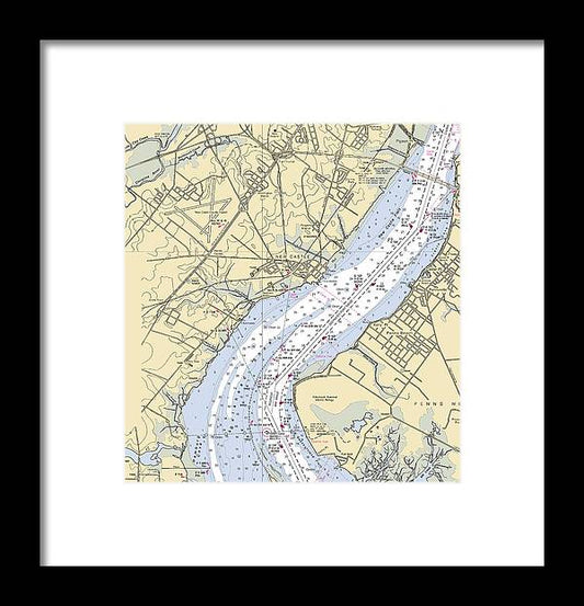 A beuatiful Framed Print of the New Castle-Delaware Nautical Chart by SeaKoast