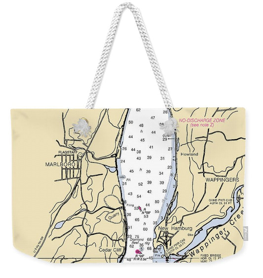New Hamburg-new York Nautical Chart - Weekender Tote Bag