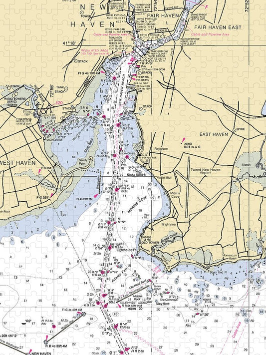 New Haven  Connecticut Nautical Chart _V3 Puzzle